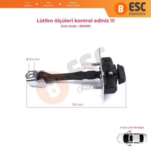 Peugeot 308 MK2 4/5 Kapı 2013-2021 İçin Ön Kapı Gergi Yayı 9677466980