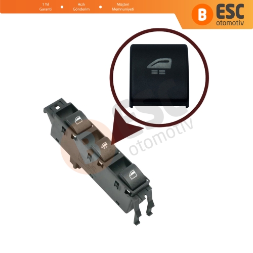 BMW E46 Convertible İçin Arka Kelebek Cam Düğme Kapak 61316902183