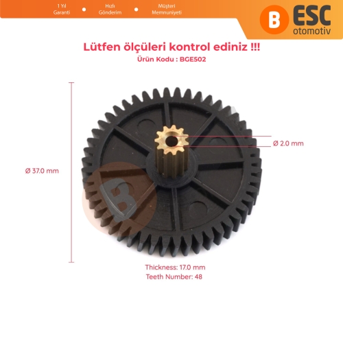 Mercedes İçin Arka Perde Güneşlik Motor Dişlisi