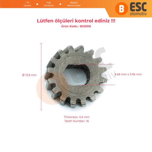 Renault Peugeot İçin Sunroof Motor Dişlisi 0176780 16 Diş