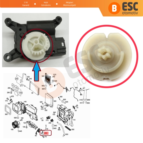 Mercedes Sprinter MK2 W906 B906 906 NCV3 2500 3500 2006-2018 A0008205908 için Klima Sıcak Soğuk Kontrol Yönlendirme Motor Tamir Dişlisi