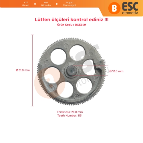 Mercedes Toyota BMW Hyundai İçin Arka Perde Güneşlik Motor Tamir Metal Dişlisi