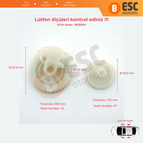 BMW F01 F02 F04 F10 F11 F12 için Ön Kapı Vakum Motor Tamir Dişlisi 51217185691 92