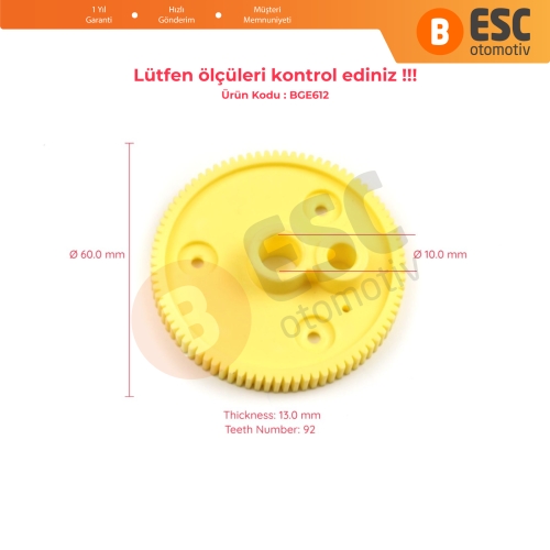 Fiat Fiorino Citroen Nemo İçin Arka Silecek Dişlisi 1356022080