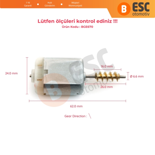 Mercedes Vito W448 İçin Orta Kapı Kilit Motor Dişli Seti