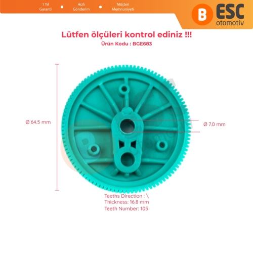 Ford Transit Tourneo Connect MK1 İçin Arka Silecek Motor Tamir Dişlisi 105 Diş