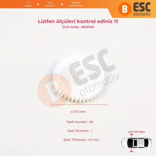 Toyota Tundra 2007-2020 Sequoia Sienna Alphard MK1 Lexus RX330 RX350 RX400h Infiniti QX56 G37 için Yan Dikiz Aynası Tamir Dişlisi 40-Diş