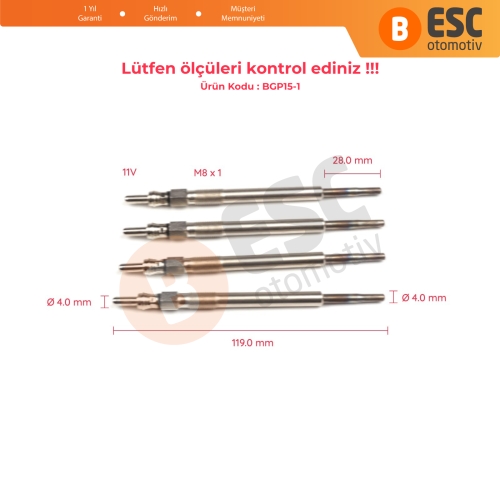 Fiat Opel Suzuki Lancia İçin 4 Adet Isıtma Bujisi 010027600