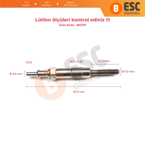 Mercedes Sprinter Vario 2 9 D İçin 1 Adet Isıtma Bujisi GX86