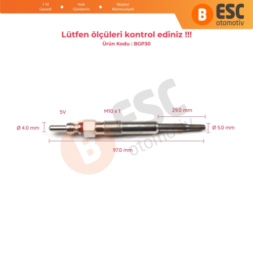 Audi VW Skoda Seat 1 9 2 0 İçin 1 Adet Isıtma Bujisi N10591603