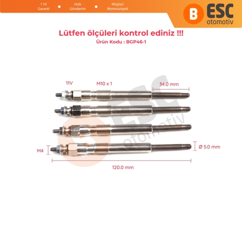 Citroen Peugeot 2 5 TDI İçin 4 Adet Isıtma Bujisi GX120,100226246