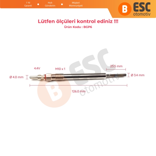 VW Audi Seat Skoda İçin 1 Adet Isıtma Bujisi GX2127, 059963319E