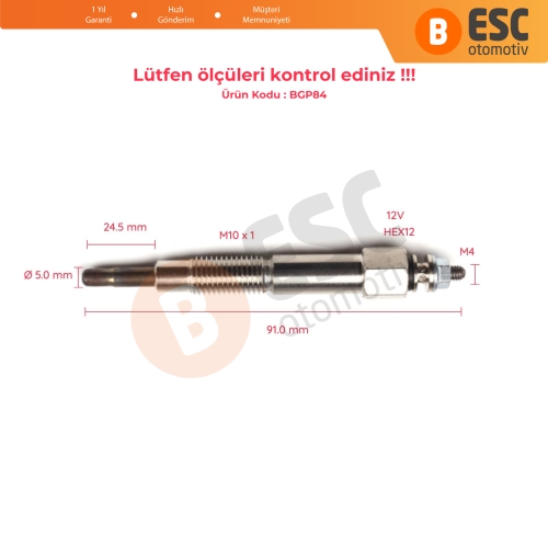 Nissan İçin 1 Adet Isıtma Bujisi 11 Volt 11065 57J00, 0100226513