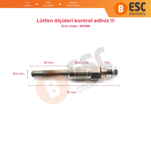 Renault Megane MK1 1.9 Tdi İçin 1 Adet Kızdırma Bujisi XS7H6M090AA GN984