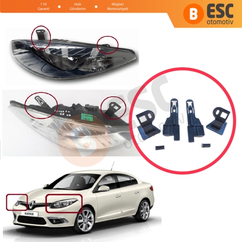 Renault Fluence L3 L30 2009-2020 260607771R 260601089R İçin Sağ Sol Ön Taraf Far Tamir Seti
