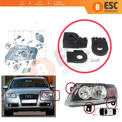 Audi A6 C6 S6 RS6 Avant Quattro Allroad 2004-2011 4F0998121 İçin Sol Ön Taraf Far Tamir Seti 