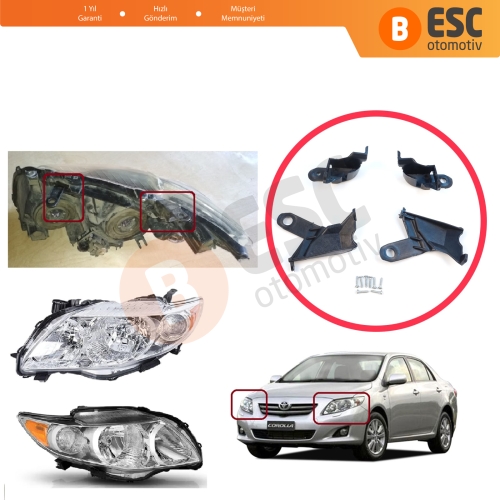 Toyota Corolla MK10 E140 E150 Altis 2006-2010 8119412050 8119512050  İçin Sağ Sol Ön Far Ayak Tamir Seti