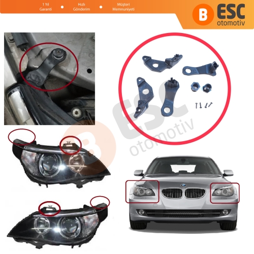 BMW 5 Serisi E60 E61 2003-2010 63126941478 63126949633 İçin Sağ Sol Ön Taraf Far Tamir Seti