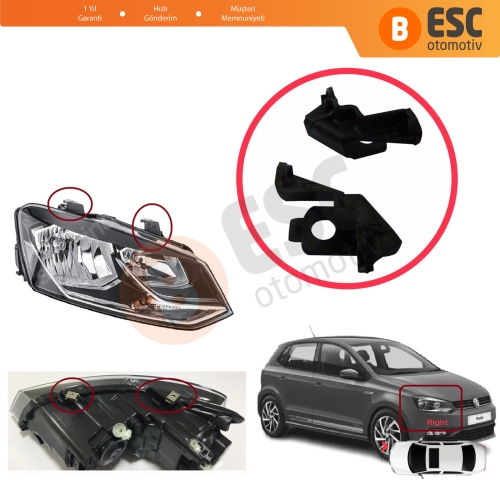 VW Polo MK5 6R 6C 61 2009-2016 6R0998226 İçin Sağ Ön Far Ayak Tamir Seti 