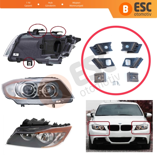 BMW 3 Serisi E90 E91 E92 E93 63116942725 63116942726 İçin Sağ Sol Ön Far Ayak Tamir Seti