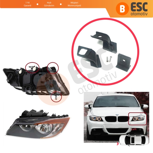 BMW 3 Series E90 E91 E92 E93 63116942725 İçin Sol Ön Far Ayak Tamir Seti