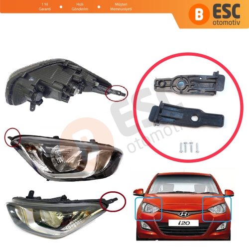 Hyundai I20 MK1 PB 2012-2015 Makyajlı Kasa 921011J570 921021J570 İçin Sağ Sol Ön Far Ayak Tamir Seti