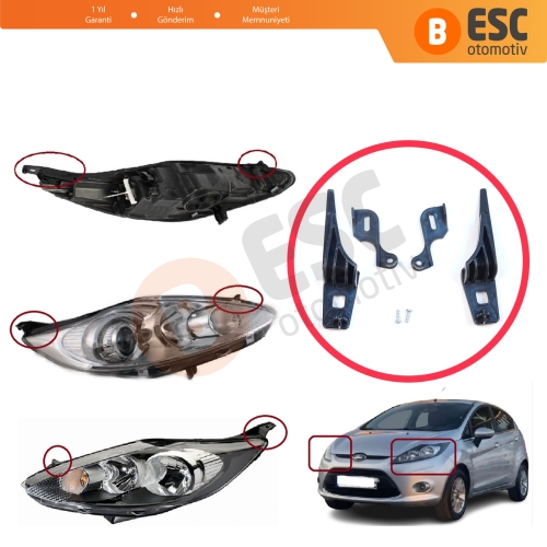 Ford Fiesta MK6 CB1 CCN B299 B409 2008-2013 8A6113W030 8A6113W030 İçin Sağ Sol Ön Far Ayak Tamir Seti