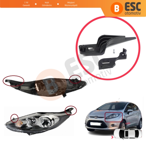 Ford Fiesta MK6 CB1 CCN B299 B409 2008-2013 8A6113W030 İçin Sol Ön Far Ayak Tamir Seti 