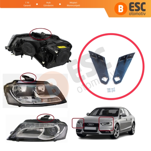 Audi A3 MK2 8P 2008-2013 Makyajlı Kasa 8P0998121A 8P0998122A İçin Sağ Sol Ön Far Ayak Tamir Seti