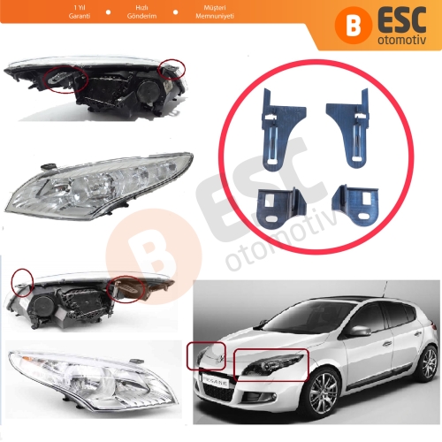 Renault Megane MK3 2008-2016 260607305R 260100017R İçin Sağ Sol Ön Far Ayak Tamir Seti