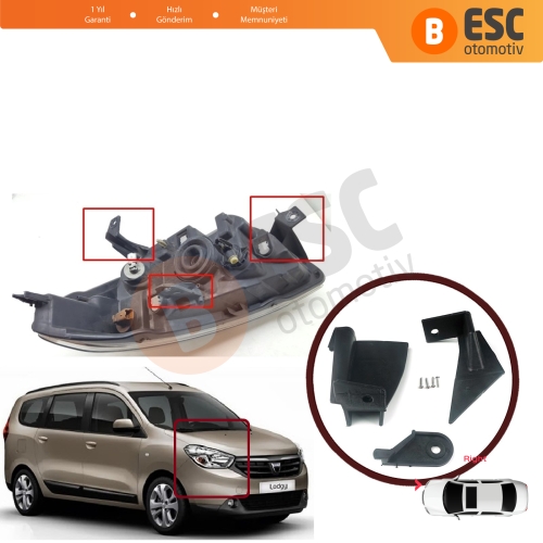 Dacia Lodgy Dokker 2012-On 260102414R İçin Sağ Ön Far Ayak Tamir Seti