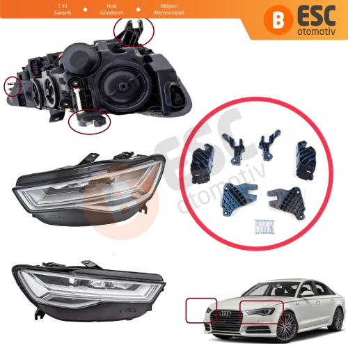 Audi A6 C7 4G Avant Sedan A6L Allroad Quattro S6 4G0998121A 4G0998122A İçin Sağ Sol Ön Far Ayak Tamir Seti