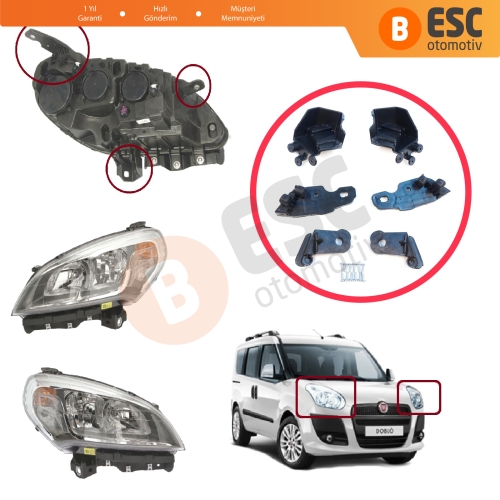Fiat Doblo MK2 263 Makyajlı Kasa 2015-2022 51974244 51974243 İçin Sağ Sol Ön Far Ayak Tamir Seti