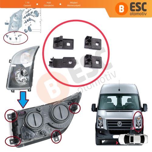 VW Crafter MK1 2E 2F 2006-2017 2E0998225 İçin Sol Ön Far Ayak Tamir Seti