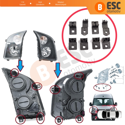 VW Crafter MK1 2E 2F 2006-2017 2E0998225 2E0998226 İçin Sağ Sol Ön Far Ayak Tamir Seti