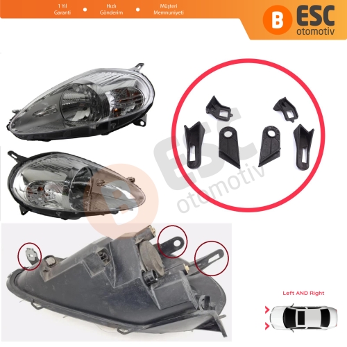 Fiat Abarth Grande Punto MK3 199 2005-2013 89101372SX 89101373DX İçin Sol Sağ Ön Far Ayak Tamir Seti