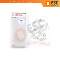 10 Adet BOSCH 1987302819 Temel Eco Seri W5W 12V 5W 501 Şeffaf Standart Dipsiz Ampul