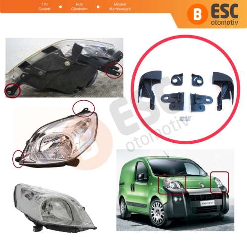 Fiat Fiorino MK3 225 Citroen Nemo Peugeot Bipper 2007-2020 6212F4 6212F3 İçin Sağ Sol Ön Far Ayak Tamir Seti