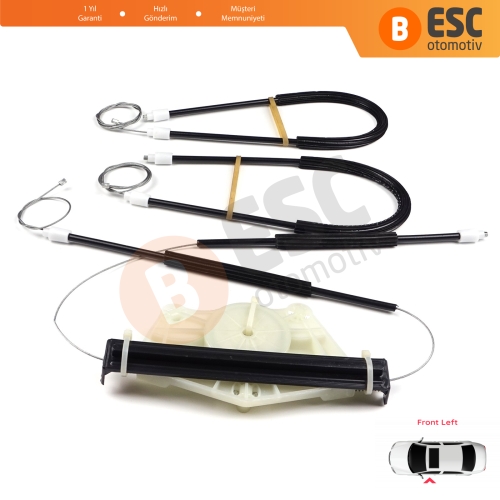 Skoda Fabia MK1 1999-2008 4/5 Kapı Praktik Van 6Y0837655 İçin Manuel Ön Sol Kapı Cam Kriko Tamir Seti