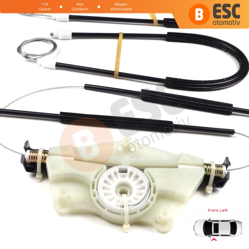 Skoda Fabia MK1 1999-2008 4/5 Kapı Praktik Van 6Y0837655 İçin Manuel Ön Sol Kapı Cam Kriko Tamir Seti