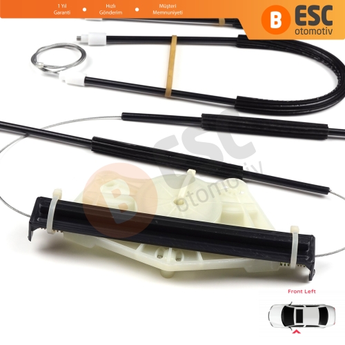 Skoda Fabia MK1 1999-2008 4/5 Kapı Praktik Van 6Y0837655 İçin Manuel Ön Sol Kapı Cam Kriko Tamir Seti