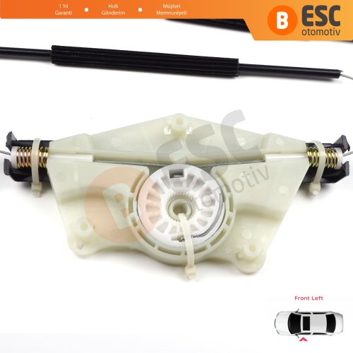 Skoda Fabia MK1 1999-2008 4/5 Kapı Praktik Van 6Y0837655 İçin Manuel Ön Sol Kapı Cam Kriko Tamir Seti