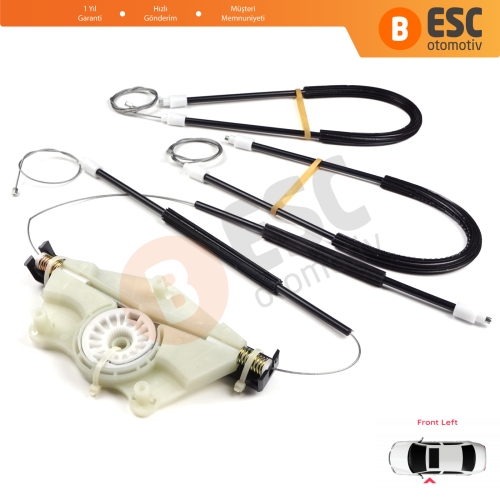 Skoda Fabia MK1 1999-2008 4/5 Kapı Praktik Van 6Y0837655 İçin Manuel Ön Sol Kapı Cam Kriko Tamir Seti