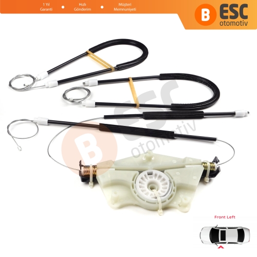 Skoda Fabia MK1 1999-2008 4/5 Kapı Praktik Van 6Y0837655 İçin Manuel Ön Sol Kapı Cam Kriko Tamir Seti