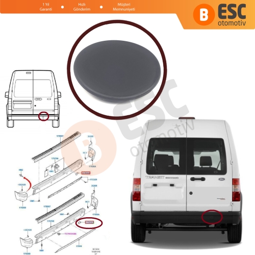 Ford Transit Tourneo Connect MK1 2002-2013 için Arka Tampon Çeki Demir Kapağı 4386456 ASTARLI