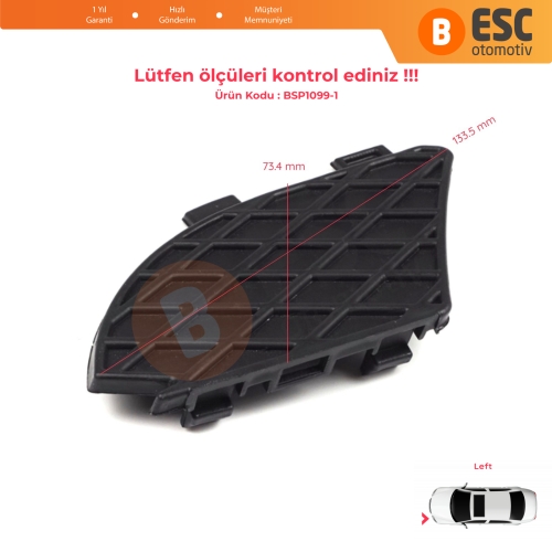 Mercedes E W210 E320 E430 E55 AMG 1999-2003 için Ön Tampon Alt Izgara Kapağı Sol A2108850153