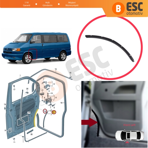 VW Transporter T5 T6 T6.1 Caravelle Multivan 7H0837565 İçin Ön Sol Çamurluk Kapı Alt Fitili 