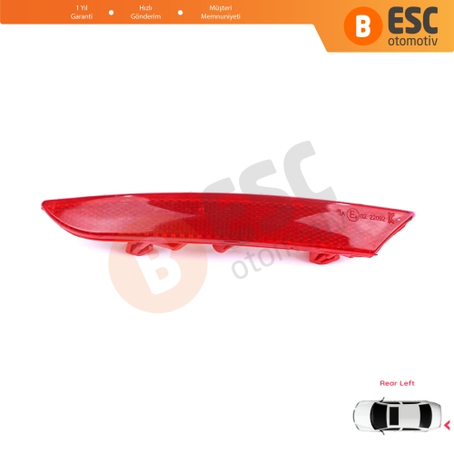 Renault Clio MK5 BF B7 2019-On 265651206R için Sol Arka Tampon Reflektörü