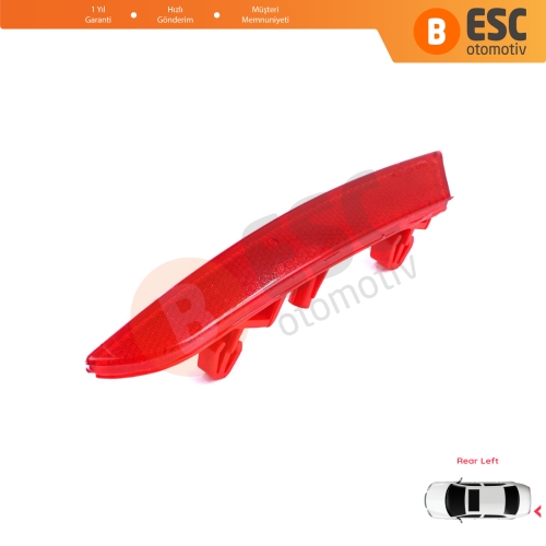 Renault Clio MK5 BF B7 2019-On 265651206R için Sol Arka Tampon Reflektörü