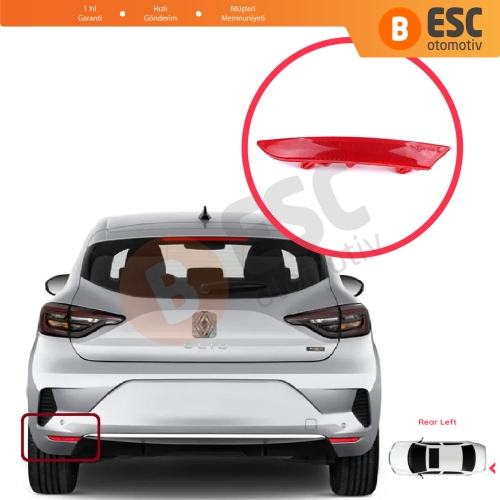 Renault Clio MK5 BF B7 2019-On 265651206R için Sol Arka Tampon Reflektörü